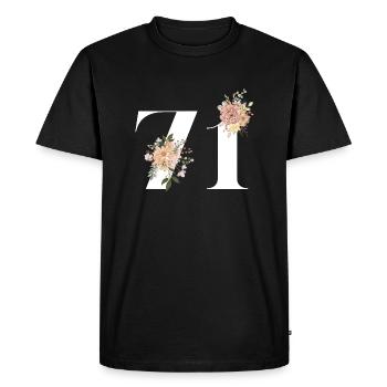 71st anniversary flowers (Gift of 71 years) - Men's Premium Organic T-Shirt - black - Front - Nico (187cm)