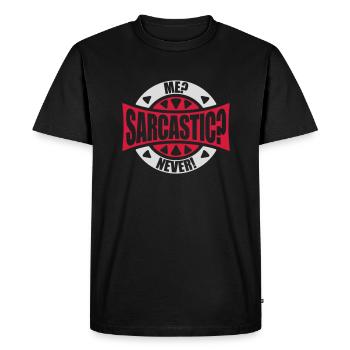 moi sarcastique ne cite jamais - T-shirt Premium bio Homme - noir - Devant - Nico (187cm)