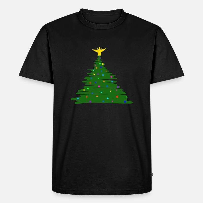 Weihnachtsbaum - Männer Premium Bio T-Shirt - Schwarz