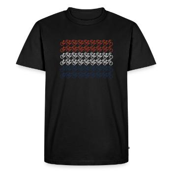 Logo de Nederlandse vlag fiets - T-shirt Premium bio Homme - noir - Devant - Nico (187cm)
