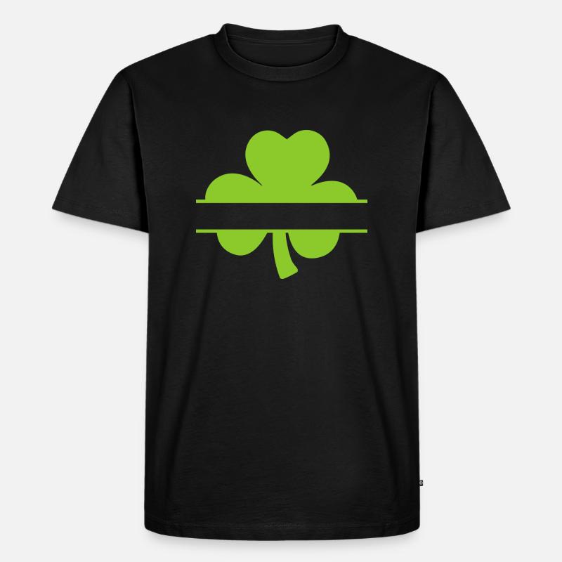 Kleeblatt mit Textfeld - Männer Premium Bio T-Shirt - Schwarz