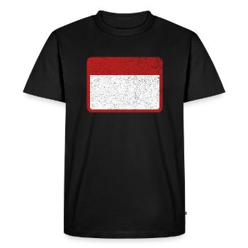 Plaque signalétique Plaque d’étain Attention d’avertissement - T-shirt Premium bio Homme - noir - Devant - Nico (187cm)