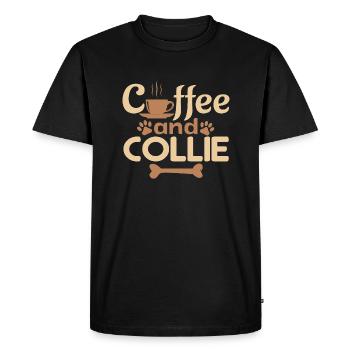 Amoureux des animaux de compagnie Coffe et Collie - T-shirt Premium bio Homme - noir - Devant - Nico (187cm)