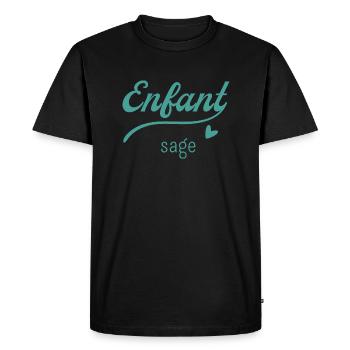 Enfant sage - T-shirt Premium bio Homme - noir - Devant - Nico (187cm)