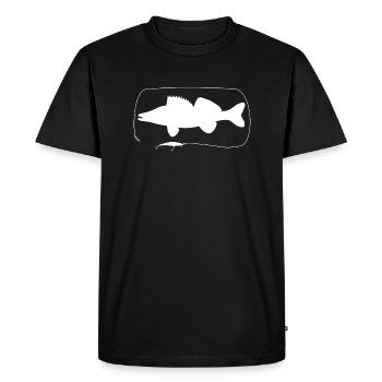 Sandre avec wobbler - T-shirt Premium bio Homme - noir - Devant - Nico (187cm)