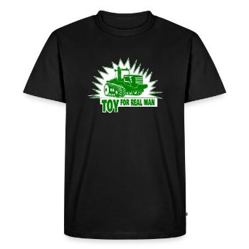 TOY FOR REAL MAN - tractor - Men's Premium Organic T-Shirt - black - Front - Nico (187cm)