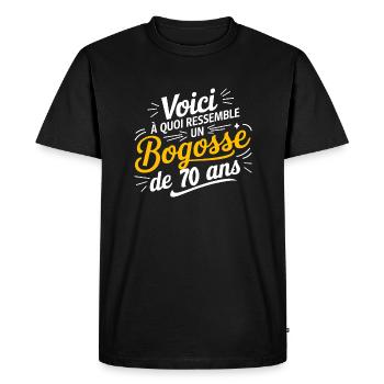 BOGOSSE DE 70 - T-shirt Premium bio Homme - noir - Devant - Nico (187cm)