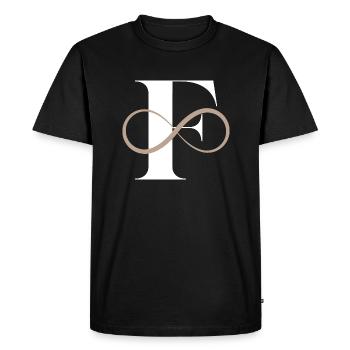 Lettre f infinie - T-shirt Premium bio Homme - noir - Devant - Nico (187cm)