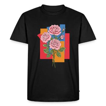 Roses - T-shirt Premium bio Homme - noir - Devant - Nico (187cm)