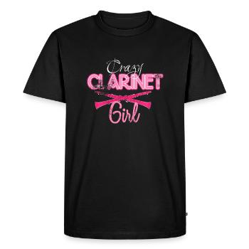 Clarinette Femme jouant clarinette - T-shirt Premium bio Homme - noir - Devant - Nico (187cm)