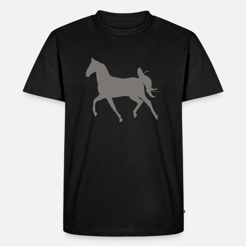 Pferd - Männer Premium Bio T-Shirt - Schwarz