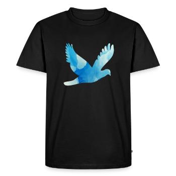 Dove flying - Men's Premium Organic T-Shirt - black - Front - Nico (187cm)