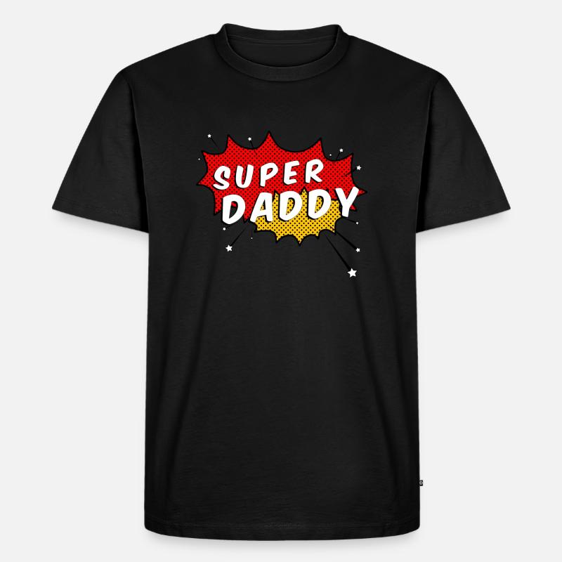 Super Daddy Comic Style - Männer Premium Bio T-Shirt - Schwarz