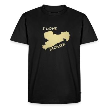 J’aime la Saxe - T-shirt Premium bio Homme - noir - Devant - Nico (187cm)