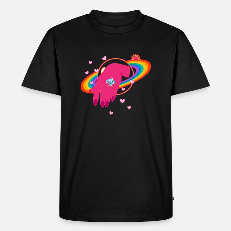 Regenbogen - Diamant - Männer Premium Bio T-Shirt - Schwarz