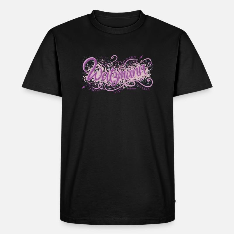 Watzmann - Männer Premium Bio T-Shirt - Schwarz