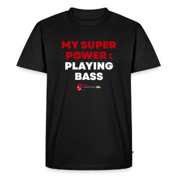 My super power is playing bass - T-shirt Premium bio Homme - noir - Devant - Nico (187cm)