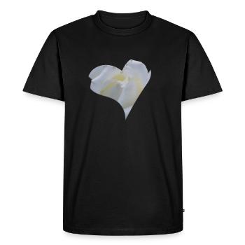 White Rose Heart - Men's Premium Organic T-Shirt - black - Front - Nico (187cm)