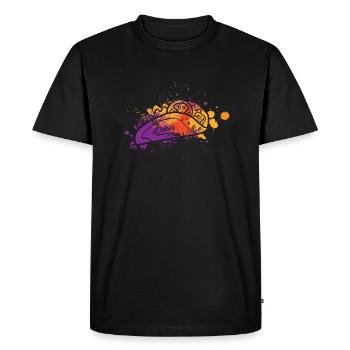 Döner Kebab Farbklecks Dumpling - Men's Premium Organic T-Shirt - black - Front - Nico (187cm)