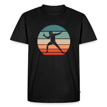 Fencing épée fencing retro sunset fencer - Men's Premium Organic T-Shirt - black - Front - Nico (187cm)