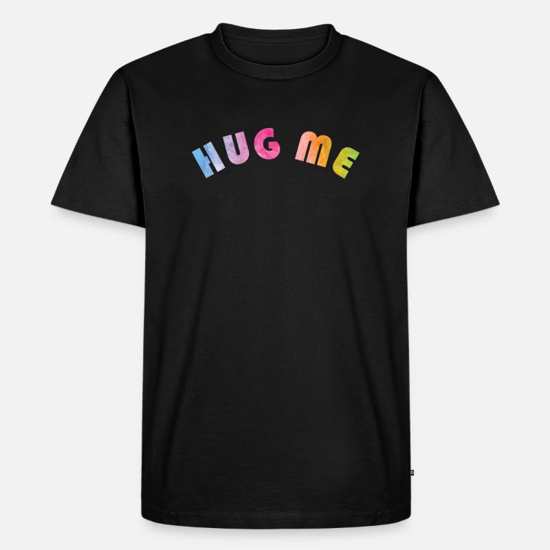 HUG ME Regenbogenfarben - Männer Premium Bio T-Shirt - Schwarz