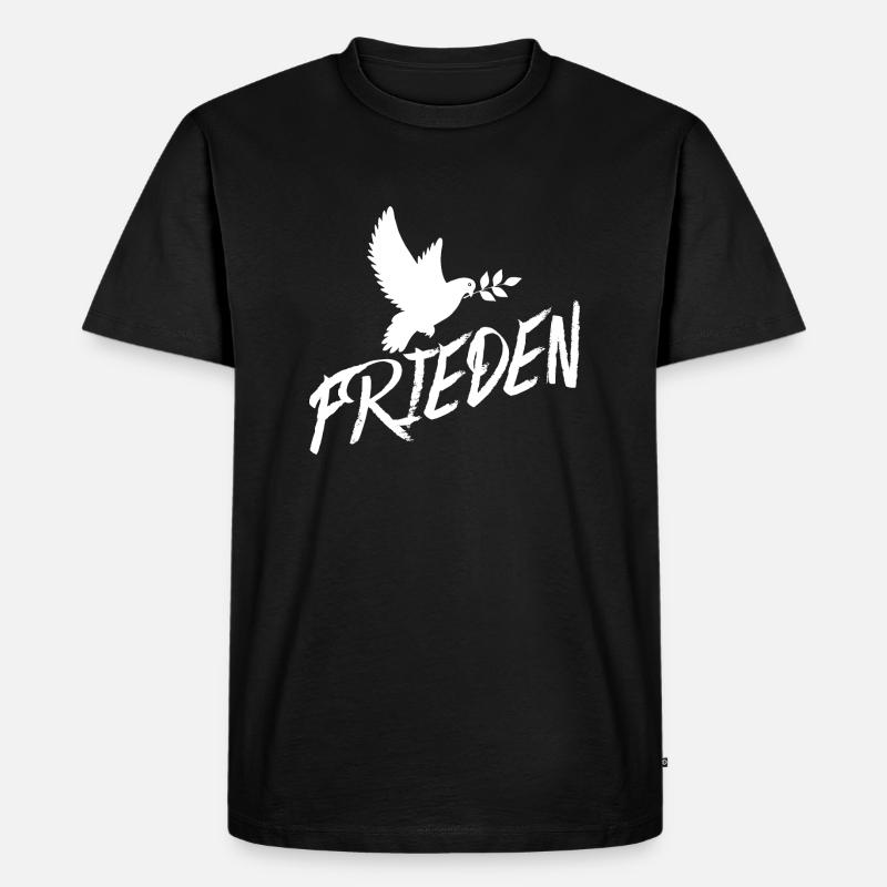 Frieden - Männer Premium Bio T-Shirt - Schwarz
