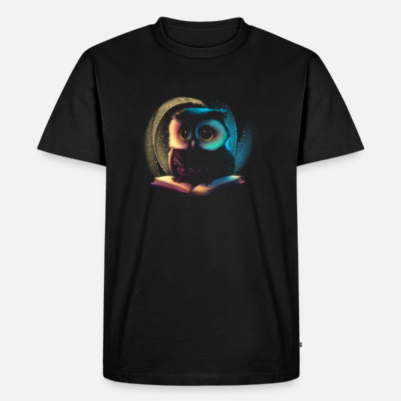 niedliche Tiereule - Männer Premium Bio T-Shirt - Schwarz