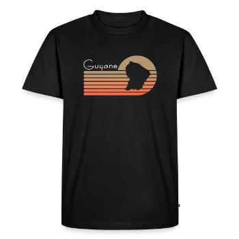 Belle idee cadeau pour Guyanais carte de la Guyane - T-shirt Premium bio Homme - noir - Devant - Nico (187cm)