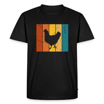 Vintage gift hen - Men's Premium Organic T-Shirt - black - Front - Nico (187cm)