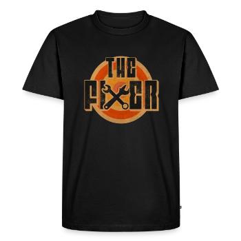 Der Fixierer - Männer Premium Bio T-Shirt - Schwarz - Vorne - Nico (187cm)