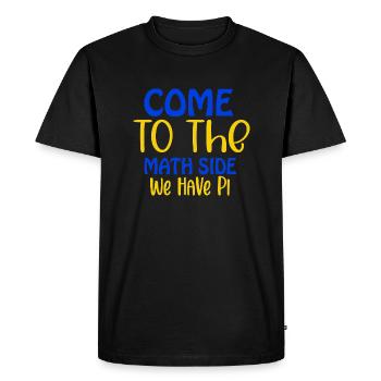 Venez du côté mathématique, nous avons pi, jour Pi, 14 mars - T-shirt Premium bio Homme - noir - Devant - Nico (187cm)