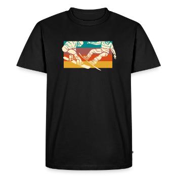 Vintage Snowboard- Retro Snowboard Gift Idea - Men's Premium Organic T-Shirt - black - Front - Nico (187cm)