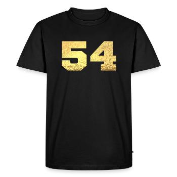 Numéro 54 paillettes doré - 54e anniversaire - T-shirt Premium bio Homme - noir - Devant - Nico (187cm)