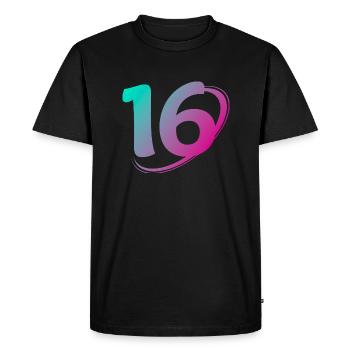 Numéro 16 multicolore - T-shirt Premium bio Homme - noir - Devant - Nico (187cm)