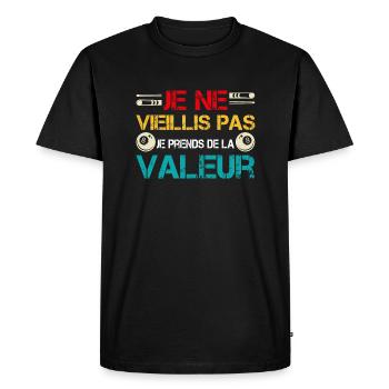 I'm not getting old, I'm increasing in value - Men's Premium Organic T-Shirt - black - Front - Nico (187cm)