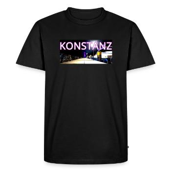 Constance Landmark in the Evening with Bridge Bicycles - Men's Premium Organic T-Shirt - black - Front - Nico (187cm)