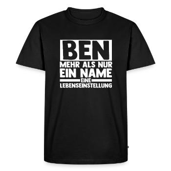 Prénom Ben - T-shirt Premium bio Homme - noir - Devant - Nico (187cm)