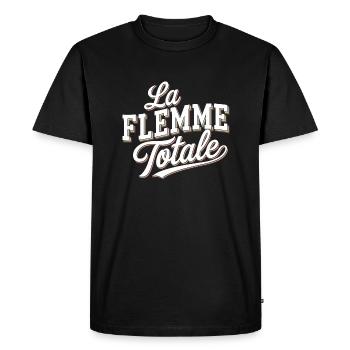 La flemme totale - T-shirt Premium bio Homme - noir - Devant - Nico (187cm)