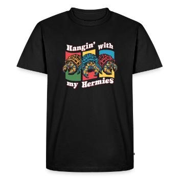 Hangin' With My Hermies : Plaisir du bernard-l’ermite ! - T-shirt Premium bio Homme - noir - Devant - Nico (187cm)