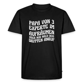 Dad of 3 children - Men's Premium Organic T-Shirt - black - Front - Nico (187cm)