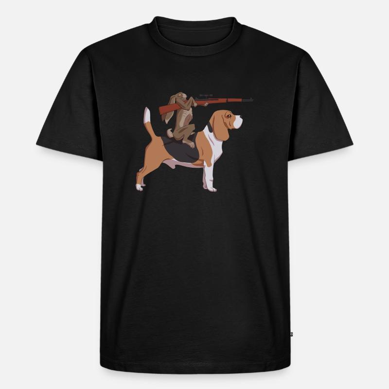 Hasenjagd - Männer Premium Bio T-Shirt - Schwarz