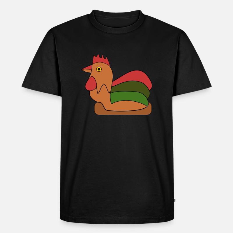 Stolzer Hahn - Männer Premium Bio T-Shirt - Schwarz