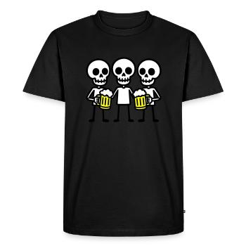 Skeleton Beer Drinking Team - Men's Premium Organic T-Shirt - black - Front - Nico (187cm)