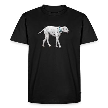 Dalmatian dog, white dog with black spots - Men's Premium Organic T-Shirt - black - Front - Nico (187cm)