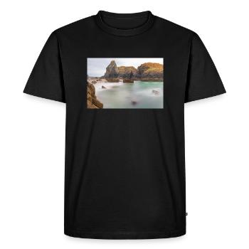 Kynance Cove (Porth Keynans) Littoral Le Lézard - T-shirt Premium bio Homme - noir - Devant - Nico (187cm)