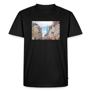Affiche de la vieille ville de Hameln, Basse-Saxe - T-shirt Premium bio Homme - noir - Devant - Nico (187cm)