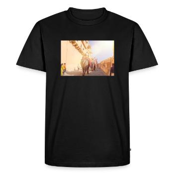 Elephant Ride at Amber-Fort Amber Jaipur India - Men's Premium Organic T-Shirt - black - Front - Nico (187cm)