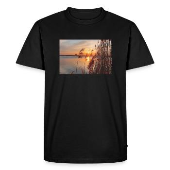 Sunset Gift Lake Sun Landscape Sky - Men's Premium Organic T-Shirt - black - Front - Nico (187cm)