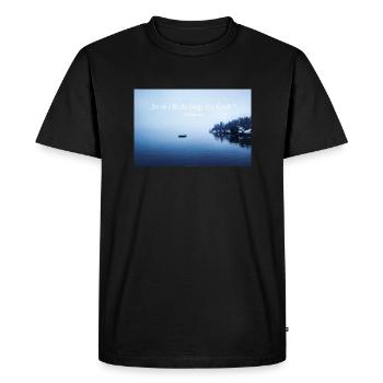 C’est dans le calme que réside la force. - T-shirt Premium bio Homme - noir - Devant - Nico (187cm)