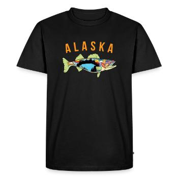 Alaska State Pride T Shirt Alaska Walleye Fisherme - Men's Premium Organic T-Shirt - black - Front - Nico (187cm)